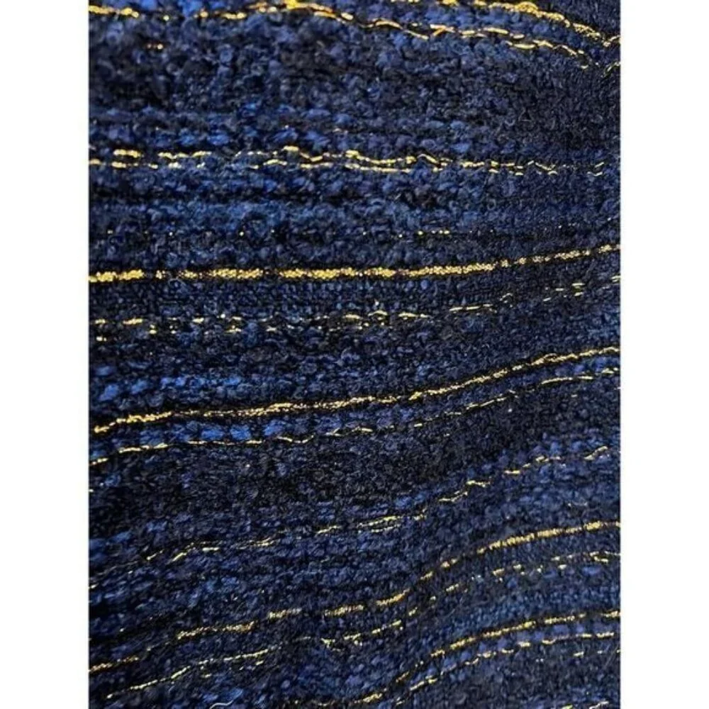 Ann Taylor‎ Loft Size 8 Navy Gold Tweed A-line Skirt